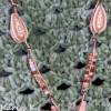 Knotenkette Lachs Beige Kupferbraun Braun Kunststoffperlen auf Wachsbändern Bild 9