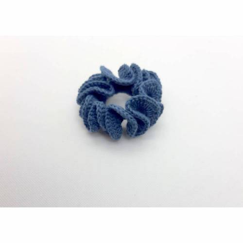 Zopfgummi Haargummi gehäkelt dunkelblau