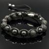 Herren Edelsteinen Armband aus Lava Hämatit und Achat mit Knotenverschluss, Makramee Armband, 10 mm Bild 3