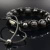 Herren Edelsteinen Armband aus Lava Hämatit und Achat mit Knotenverschluss, Makramee Armband, 10 mm Bild 8