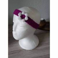 Haarband  gehäkelt lila mit Blume 47cm-53cm  Kinder Damen  amigoll9 Handmade Bild 1