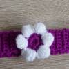 Haarband  gehäkelt lila mit Blume 47cm-53cm  Kinder Damen  amigoll9 Handmade Bild 4