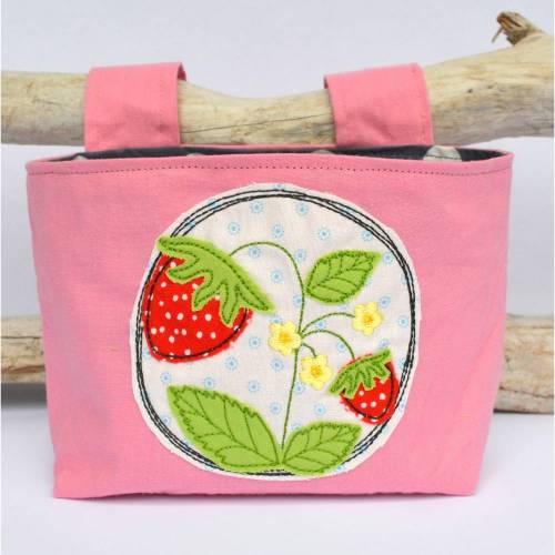 Stickdatei Erdbeere doodle 10x10cm 2erSET