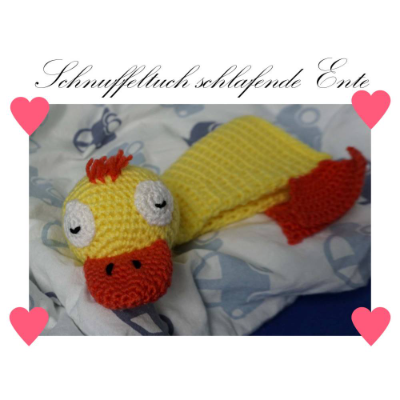 Häkelanleitung Schnuffeltuch schlafende Ente Lucie 