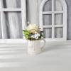 Tischdeko, dekorierte Tasse mit Rose, creme, Landhaus Stil Bild 2
