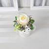 Tischdeko, dekorierte Tasse mit Rose, creme, Landhaus Stil Bild 4
