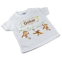 T-Shirt, Kinder T-Shirt mit Namen, Jungen, Motiv Affen Bild 1
