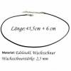 4x Halsketten Edelstahl&Wachsschnur schwarz 51,5 cm Bild 2