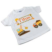 T-Shirt, Kinder T-Shirt mit Namen, Jungen, Motiv Baustelle Bild 1