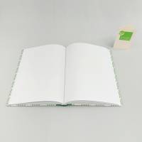 Notizbuch, Federn, A5, metallic mint, pastell, handgefertigt, 100 Blatt Bild 5
