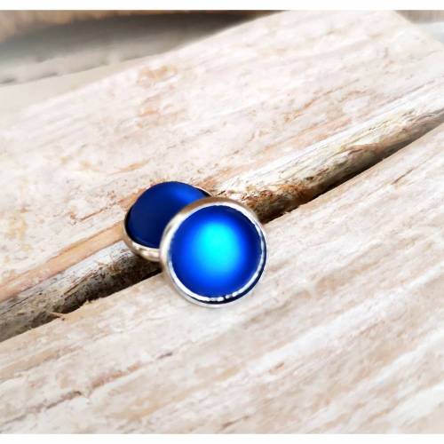 Ohrringe, Ohrstecker,  Edelstahlohrringe, Harz, Candy, blau