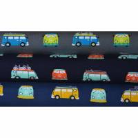 Jersey mit VW Bus Bulli 50 cm x 150 cm Baumwolljersey 3 Farben grau marine Bild 1