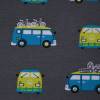 Jersey mit VW Bus Bulli 50 cm x 150 cm Baumwolljersey 3 Farben grau marine Bild 3