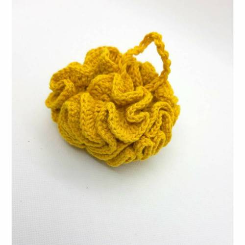 Dusch-Badeschwamm senfgelb Baumwolle