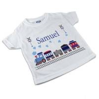 T-Shirt, Kinder T-Shirt mit Namen, Jungen, Motiv Lokomotive Bild 1