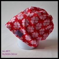 Beanie-Loop für Kleinkinder - gleichzeitig Mütze und Loop - KU 48, genäht aus Jersey in rot-rosa, von he-ART by helen hesse Bild 1