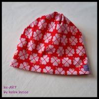 Beanie-Loop für Kleinkinder - gleichzeitig Mütze und Loop - KU 48, genäht aus Jersey in rot-rosa, von he-ART by helen hesse Bild 3