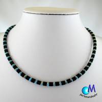 Wechsel-schmuck Magnet Glas-Perlen Collier schwarz blau  Statement-Kette  ART 3827 Bild 1