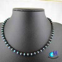 Wechsel-schmuck Magnet Glas-Perlen Collier schwarz blau  Statement-Kette  ART 3827 Bild 2