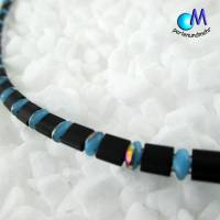Wechsel-schmuck Magnet Glas-Perlen Collier schwarz blau  Statement-Kette  ART 3827 Bild 3