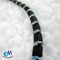 Wechsel-schmuck Magnet Glas-Perlen Collier schwarz blau  Statement-Kette  ART 3827 Bild 4