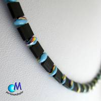 Wechsel-schmuck Magnet Glas-Perlen Collier schwarz blau  Statement-Kette  ART 3827 Bild 7