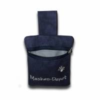 Waschbare Masken-Tasche - Gürteltasche blau / Mundschutz-Tasche Masken-Etui mit Monogramm für Mund-Nasen-Maske, Gesichtsmaske - handgenäht für Damen, Herren und Kinder Bild 1