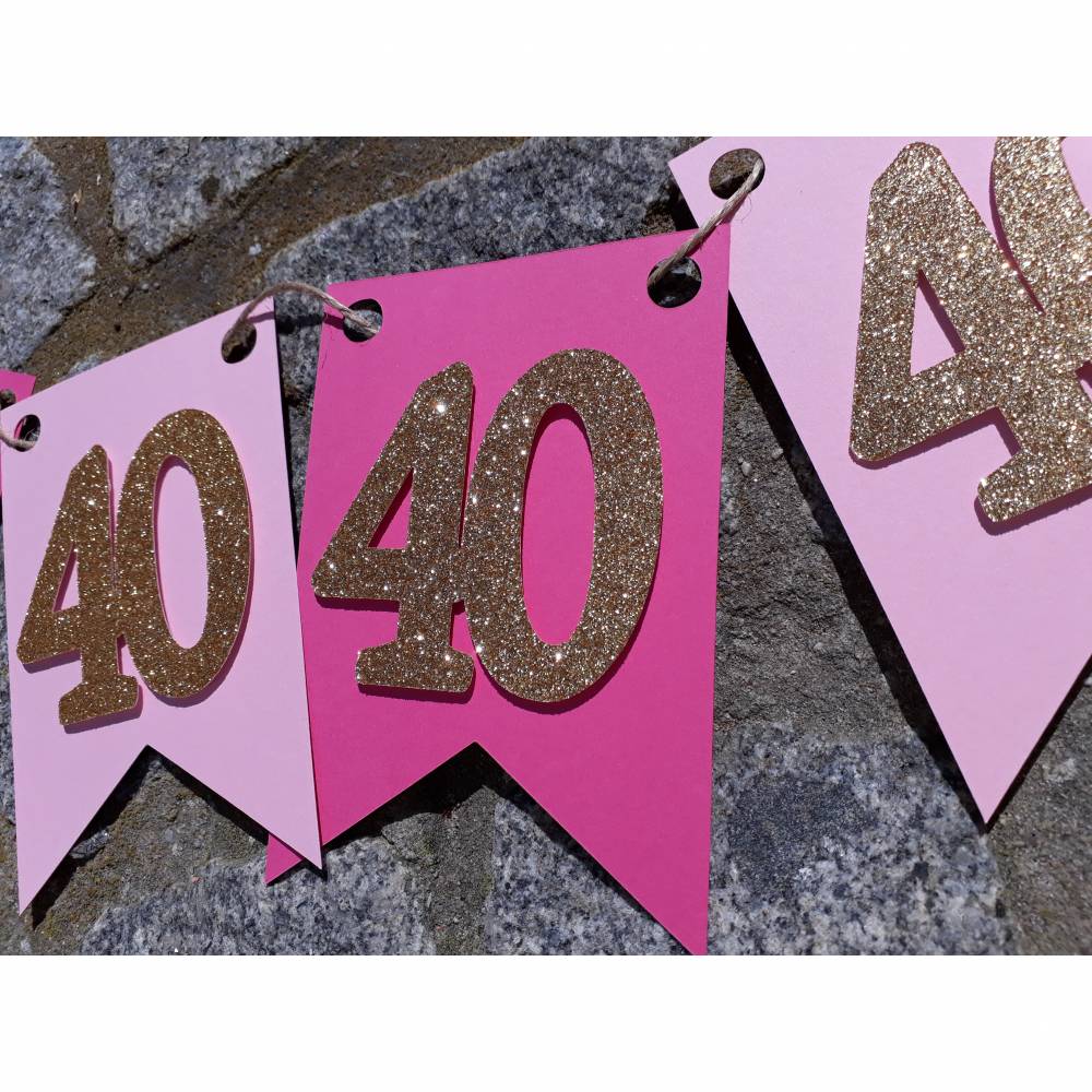 40. Geburtstag Deko Set - Girlande, Ballons & Absperrband