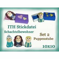 ITH Stickdatei Puppen Schachtelbewohner 10x10 Bild 1