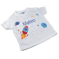 T-Shirt, Kinder T-Shirt mit Namen, Jungen, Motiv Rakete Bild 1