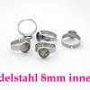 Ring Fassung Edelstahl für Cabochon 8mm, silbern Ringfassung Ringrohling Cabochonring Material (R71) Bild 1