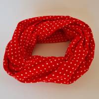 Beanie-Loop - gleichzeitig Mütze und Loop - für Damen, genäht aus Jersey in rot-weiß, von he-ART by helen hesse Bild 6