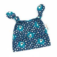 Baby Jungen Knotenmütze Zipfelmütze "Süßer LEO" blau-türkis Geschenk Geburt Sommer Bild 1