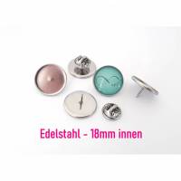 Edelstahl Anstecknadel / Pin für Cabochon 18mm Bild 1