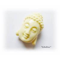 1 cremefarbene Perle als Buddhakopf zur Schmuckgestaltung Bild 1