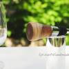 Stopfen Weinflasche Flaschenstecker Holz gedrechselt Goldregen rundlich Bild 3
