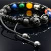 Herren Buddha Armband aus Edelsteinen Koralle Achat Lapis Lazuli Lava und Malachit mit Knotenverschluss, Makramee Armband, 10 mm Bild 7