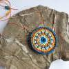 Gute Laune Häkelkette, Textilschmuck, schöne bunte Mandalakette Bild 8