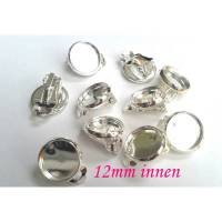 10 x Ohrclips Silberfarben für 12mm Cabochon Clipse Ohrclipse Ohrring ohne Loch kein Ohrloch (CL5) Bild 1