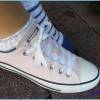 Sneaker Socken, handgestrickt, blau, Weiß, Baumwolle Bild 7