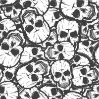 12,90EUR/m Baumwolldruck Webware Totenkopf Skulls in schwarz-weiß Bild 1