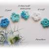 5 gehäkelte Streublümchen als Zwischenelement,Häkelblumen,Aufnäher, Applikation,Tisch- und Streudeko in 5 Farben zur Bild 3