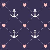 Baumwolldruck Anker-Herz maritim weiße Anker rosa Herz auf blau für Stoffmasken für Jungs-Mädchen- Frauen und Männer – Limited Edition – Bild 1