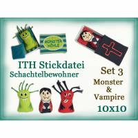 ITH Stickdatei Monster & Vampire 10x10 Bild 1