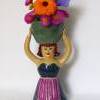 Blumenfrau aus Keramik, Skulptur Tonfigur Bild 5