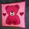 Krabbeldecke Baby Bär pink-beere gehäkelt Teppich Kinderzimmer Bild 2
