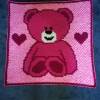 Krabbeldecke Baby Bär pink-beere gehäkelt Teppich Kinderzimmer Bild 3