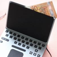 Laptop-Karte Geldgeschenk Einschulung Schulanfang Notebook Gutschein Computer Bild 1
