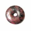 Edelsteinanhänger Rhodonit  Donut Anhänger mit Lederband, Halskette Unisex Kette Bild 2