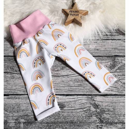 Leggings Größe 68, Babyhose mit Regenbögen